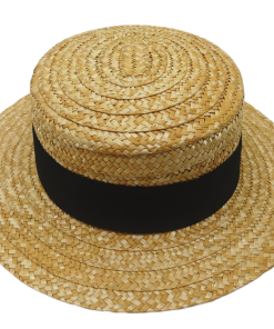 Sombrero Canotier de rafia ala corta