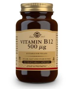 VITAMINA B12 500 mcg (Cianocobalamina) 50 Cápsulas Vegetales.