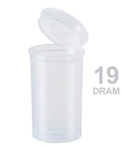 Poptop Bote de Plástico Transparente Mediano 19 Dram 40mm